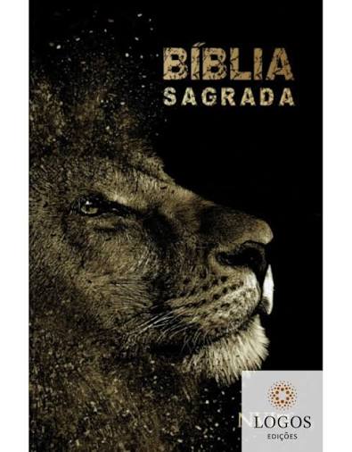 bíblia NVI - Capa Preta - Letra Normal - Leão Dourado - Capa Dura