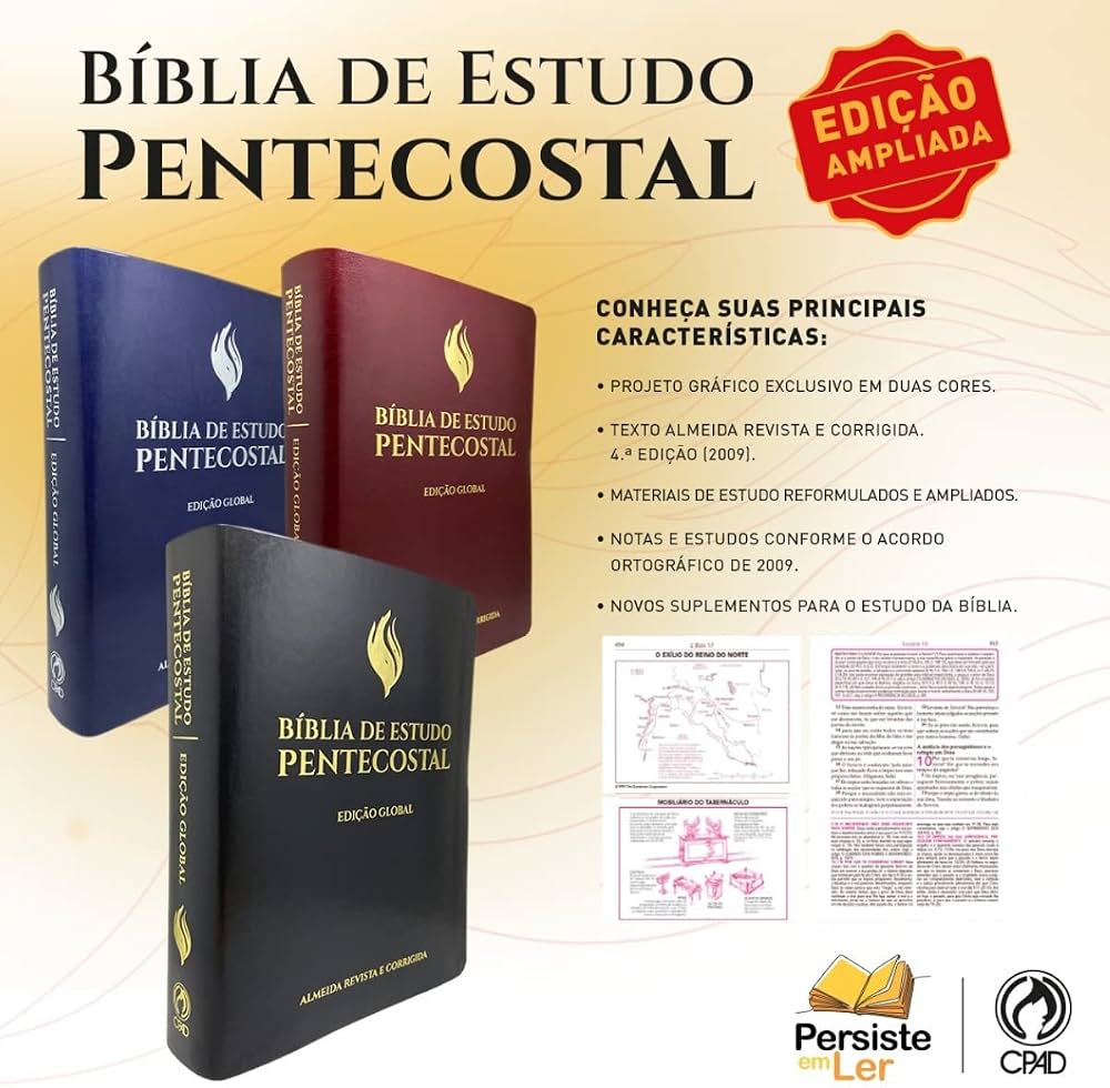 Bíblia de Estudo Pentecostal Grande Preta Edição Global