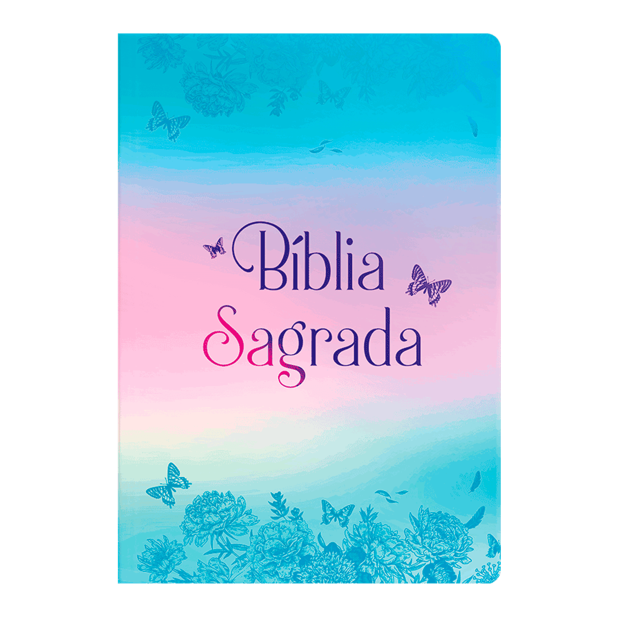 Bíblia Sagrada NVI Letra Grande Borboletas Metalizadas